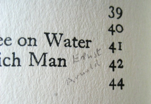 Erich Alport's annotations on the contents page of Oxford Poetry 1930