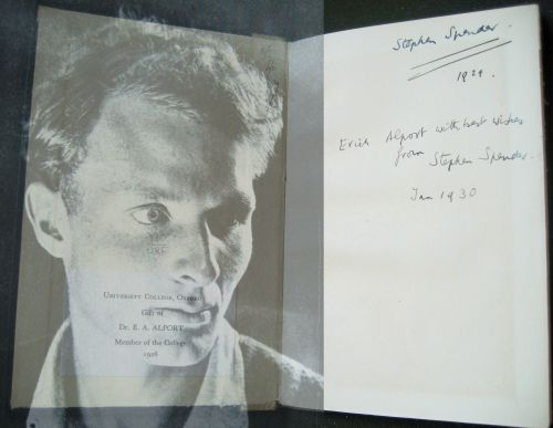Oxford Poetry and inscription to Erich Alport from Stephen Spender