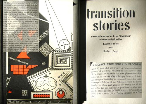 Transition Stories : twenty-three stories from “transition” selected and edited by Eugene Jolas and Robert Sage. Walter V. McKee : New York. 1929. 