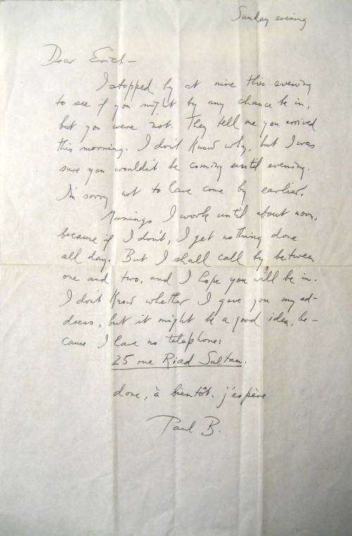 Letter from Bowles to Alport, undated